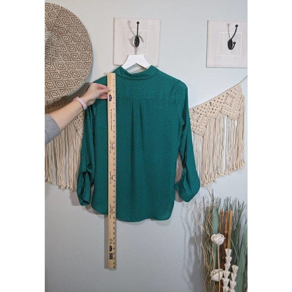 APT 9 Teal and Black Polka Dot LS Top - Picture 8 of 14